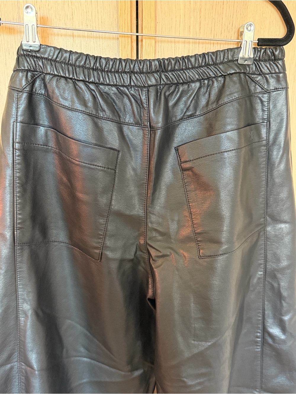 Pilcro Black Wide-Leg Faux Leather Pants - Picture 4 of 6